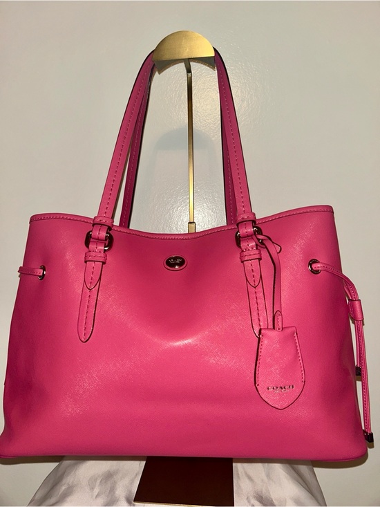Coach Handbags - Coach Peyton Leather Drawstring Carryall Bag in the vibrant "Pomegranate"